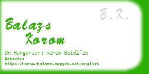 balazs korom business card